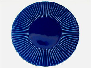 波佐見焼 一龍陶苑 ルリ しのぎ特大皿【9寸皿 26cmプレート】