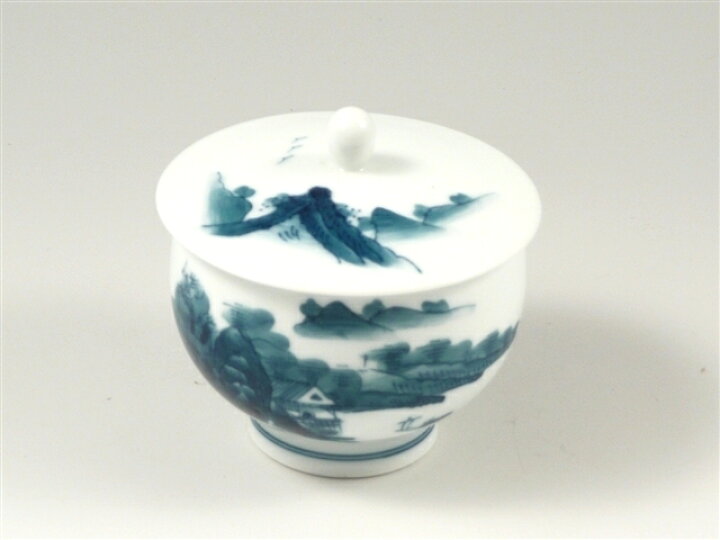 大川内山 畑萬 作☆山水画☆有田焼 伊万里焼☆箱付き！煎茶セット 