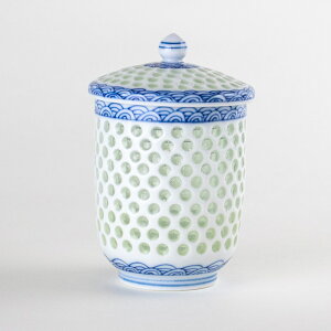 蓋付き 湯呑み おしゃれ コップ 持ちやすい 有田焼 贈答品 陶磁器 日本製 水晶彫青海波(小) 蓋付湯呑