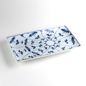 長角皿 長方形のお皿 和食器 焼皿 お刺身皿 おしゃれ 有田焼 陶磁器 日本製 割草花 焼皿