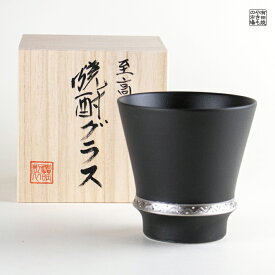 焼酎グラス 焼酎カップ 陶器 ギフト 有田焼 波佐見焼 感謝を込めて贈る特別なプレゼント 専用木箱付き いぶし銀