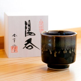 湯呑み コップ 湯呑茶碗 有田焼 波佐見焼 プレゼント おしゃれ 専用木箱付き 漆黒（黒） 大地（茶）