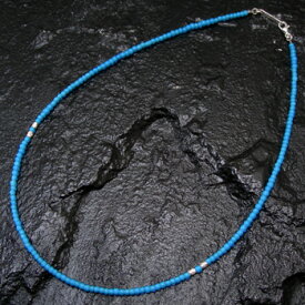 ネックレス 極小 ライトブルー ビーズ ネックレス （ 47cm ） 素材: SV925