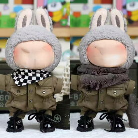 THE MONSTERS Exciting Macaron ぬいぐるみ用服 LABUBU ラブブ マカロン洋服/ズボン/靴/ネクタイ/帽子/スーツ ぬいぐるみ 服 17cm ぬいぐるみ 服セット