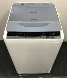 【京都市内送料無料】HITACHI 日立 全自動洗濯機 7kg洗 BW-V70B 2018年製 ビートウォッシュ/ナイアガラビート洗浄/自動おそうじ機能/インバーター搭載/ファミリー用大型洗濯機【中古家電】