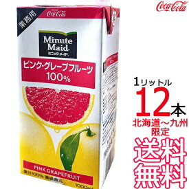 【送料無料 北海道から九州限定】 ミニッツメイド ピンクグレープフルーツ 100% 1L 紙パック × 12本 （6本×2ケース） ピングレ 業務用 1000ml 濃縮果汁還元 コカ・コーラ Coca Cola