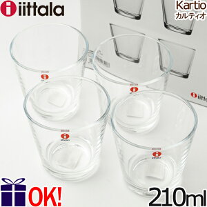 �C�b�^�� �J���e�B�I �^���u���[ 210ml �N���A 4�q�Z�b�g iittala Kartio