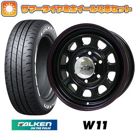 エントリーしてポイント7倍![5/23 20:00-5/27 01:59] 【取付対象】215/65R16 夏タイヤ ホイール4本セット ハイエース200系 FALKEN W11 109/107N MORITA デイトナズ ブラック 16インチ【送料無料】