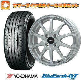 【取付対象】185/55R16 夏タイヤ ホイール4本セット YOKOHAMA ブルーアース GT AE51 (4/100車用) LEHRMEISTER LMスポーツLM-10R(メタリックシルバー) 16インチ【送料無料】