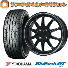 【取付対象】185/55R16 夏タイヤ ホイール4本セット YOKOHAMA ブルーアース GT AE51 (4/100車用) LEHRMEISTER LMスポーツLM-10R(ブラック/ラインポリッシュ) 16インチ【送料無料】