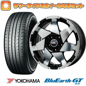 【取付対象】185/55R16 夏タイヤ ホイール4本セット YOKOHAMA ブルーアース GT AE51 (4/100車用) LEHRMEISTER LMG shuriken ブラックポリッシュ 16インチ【送料無料】