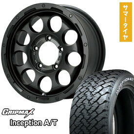 【取付対象】215/75R15 夏タイヤ ホイール4本セット ジムニーシエラ GRIPMAX インセプション A/T RWL(限定) LEHRMEISTER LMG CS-9 マットブラック 15インチ【送料無料】