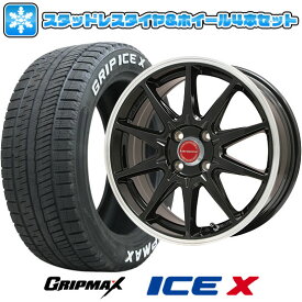 【取付対象】185/60R15 スタッドレスタイヤ ホイール4本セット GRIPMAX アイスX RWL ホワイトレター(限定2022年製) (4/100車用) LEHRMEISTER LMスポーツRS10(グロスブラックリムポリッシュ) 15インチ【送料無料】