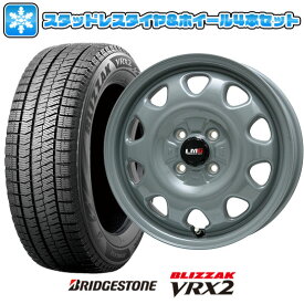 【取付対象】175/70R14 スタッドレスタイヤ ホイール4本セット BRIDGESTONE ブリザック VRX2 (4/100車用) LEHRMEISTER LMG OFF-STYLE(グレー) 14インチ【送料無料】