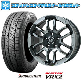 【取付対象】225/60R17 スタッドレスタイヤ ホイール4本セット 輸入車用 コンパス 2017- BRIDGESTONE ブリザック VRX2 BIGWAY B-LUGNAS FRD(ブラックポリッシュ/ブラッククリア) 17インチ【送料無料】