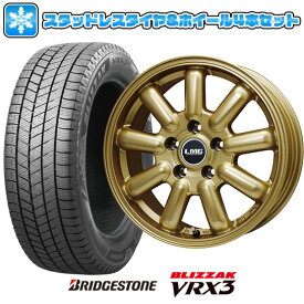 【取付対象】215/70R16 スタッドレスタイヤ ホイール4本セット BRIDGESTONE ブリザック VRX3 (5/114車用) LEHRMEISTER LMG MOS-9(ゴールド) 16インチ【送料無料】