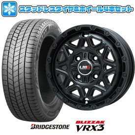 エントリーしてポイント7倍![5/23 20:00-5/27 01:59] 【取付対象】145/80R12 スタッドレスタイヤ ホイール4本セット BRIDGESTONE ブリザック VRX3 (軽自動車用) LEHRMEISTER LMG モンタグナ(マットブラック) 12インチ【送料無料】