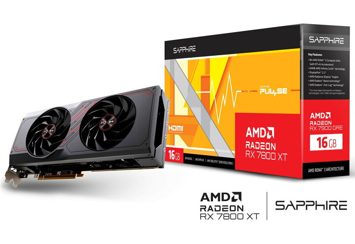 楽天市場】SAPPHIRE PULSE Radeon RX 7800 XT GAMING 16GB GDDR6 11330 