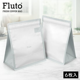 Fluto 食品保存袋 ダブルジッパー付き (お米 5kg 食パン 2斤用) 米袋 米びつ お米保存袋 パン袋 食パン袋 保存容器 フリーザーバッグ ジッパーバッグ ジッパー付き袋 冷凍保存袋 お米保存袋 米ケースパン袋 ストッカー 米櫃 食パンケース 白 ホワイト ラージ 6枚入り
