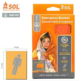 SOL エスオーエル ヒートシート　エマージェンシー ブランケット（1人用）Emergency Blanket 登山・アウトドア・非常用ブランケット 防災グッズ★【メール便可(4個まで）】