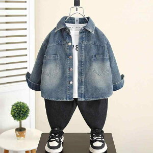 子供服 デニムジャケット 男の子 アウター 春秋 長袖 ボーイズ 幼児 普段着 おしゃれ ブルー 90 100 110 120 130 140 150
