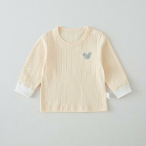 ベビー服 長袖Tシャツ 春秋 新生児 赤ちゃん A類 綿100% インナー 肩開き 白色 緑色 青色 黄色 ピンク
