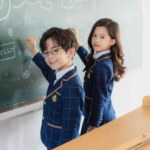 子供用フォーマルスーツセット 小学生制服 男の子 女の子 ブレザー パンツ シャツ ネクタイ チェック柄 入学式 卒業式 発表会 演奏会 学院風 イギリス風