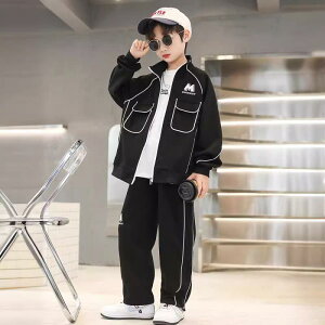 キッズ ボーイズ ジャージ 上下セット 春秋 スポーツウェア 子供服 長袖 ロングパンツ 2点セット 綿 120 130 140 150 160 170 グリーン ブラック グレー