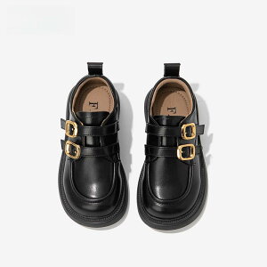 靴/ブーティ キッズ/女の子 フォーマルシューズ 春秋 ローファー 超繊維 黒色 無地 ゴム底 普段使い 韓国風 かわいい