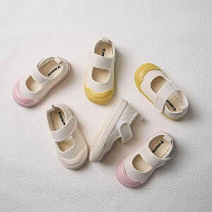 ベビー 布製スニーカー 男の子 女の子 室内 履き 幼稚園 シューズ 滑り止め 柔らかい 靴底 キャンバス スニーカー 春夏 秋冬 イエロー ピンク ベージュ(x5)