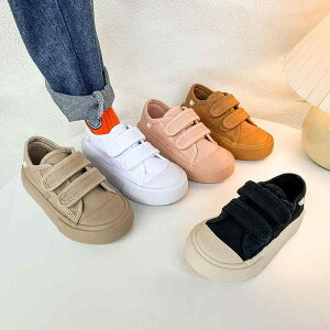 スニーカー キッズ キャンバスシューズ 子供靴 幼稚園 保育園 室内履き ローカット 柔らかい靴底 通気性 衝撃吸収 滑り止め マジックテープ 春秋 男の子 女の子 ブラック チョコレートブラ