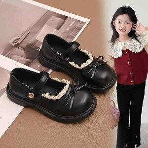 子供靴 ローファー 女の子 ロリータ靴 フォーマル靴 ソフト底 フラットシューズ PU ゴム底 通学履き 黒 白 かわいい 滑り止め 普段履き 幼稚園 保育園 小学校 春夏
