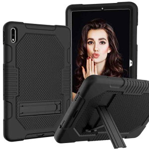 �^�u���b�g�P�[�X Huawei MatePad 104�C���` �Ռ��z�� �S�ʕی� �X�^���h�@�\�t�� �V���R�� ������ �u���b�N ���b�h ���[�Y�S�[���h