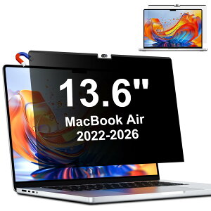 �`�����h�~�t�B���^�[ Macbook Air 13.6/13 �C���`(2022-2026,�AM2�AM3�AM4�AM5) �p �}�O�l�b�g�� �v���C�o�V�[�t�B���^�[ PC �t���ی�t�B���� ���ʎg�p�\ ���˖h�~ �u���[���C�g�ی� ���E�ȒP �� Mac 