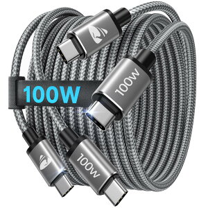 USB C �P�[�u�� 3m 2�{�Z�b�g�y100W�}���[�d/PD�Ή��z�^�C�vc �P�[�u�� �i�C�����҂� �f���h�~ USBC to USBC �[�d�P�[�u�� iPhone 17 16 15 Pro Max Samsung Galaxy S25 S24 Google Pixel MacBook Pro Air iPad Switch PS5��Type C