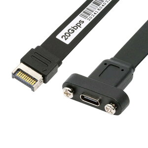 USB 3.2 20�s�� Type-E IDC �t�����g�p�l���w�b�_�[����USB-C Type-C���X�����P�[�u�� 20Gbps �p�l���}�E���g�l�W�t��