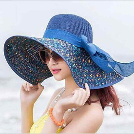 麦わら帽子 レディース つば広 折りたたみ UVカット 日焼け対策 日よけ ビーチ 海 アウトドア 旅行 春夏 草編み ストローハット