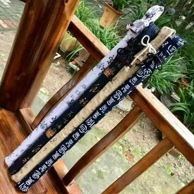 横笛 袋 ケース レトロ 文字 白 黒 尺八 竹笛 保護 カバー 持ち運び 収納 便利 携帯 保存 耐摩耗性 紐つき 厚手 D C G F E調 楽器 二重