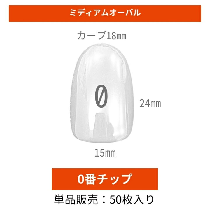 楽天市場】ネイルチップ クリア 【 ミディアム オーバル 】セット ばら 