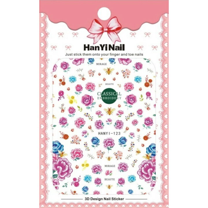 楽天市場 ネイルシール ハチ ローズ クラッシック Hanyi 123 メール便可 ネイルステッカー Arknail