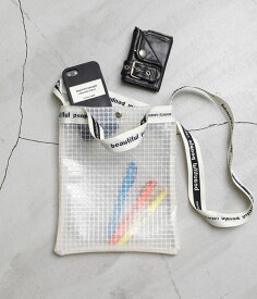 beautiful people / ビューティフルピープル : 【レディース】plaid vinyl logo tape sacoshe bag : サコッシュ型バッグ ショルダーバッグ ビニールバッグ オリジナルロゴジャカードテープ ブランドロゴ コンパクト レディース : 7915611929 【ANN】
