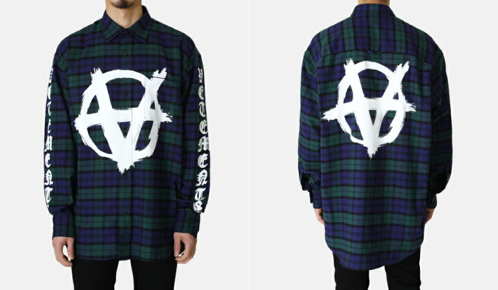 楽天市場】[SALE]VETEMENTS : DOUBLE ANARCHY LOGO FLANNEL SHIRT / 全 