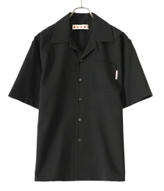 MARNI / マルニ : TROPICAL WOOL BOWLING SHIRT / 全2色 : トロピカル ウール ボーリングシャツ 半袖シャツ ブルーブラック ウール ミニマル メンズ セットアップ : CUMU0213A0【RIP】