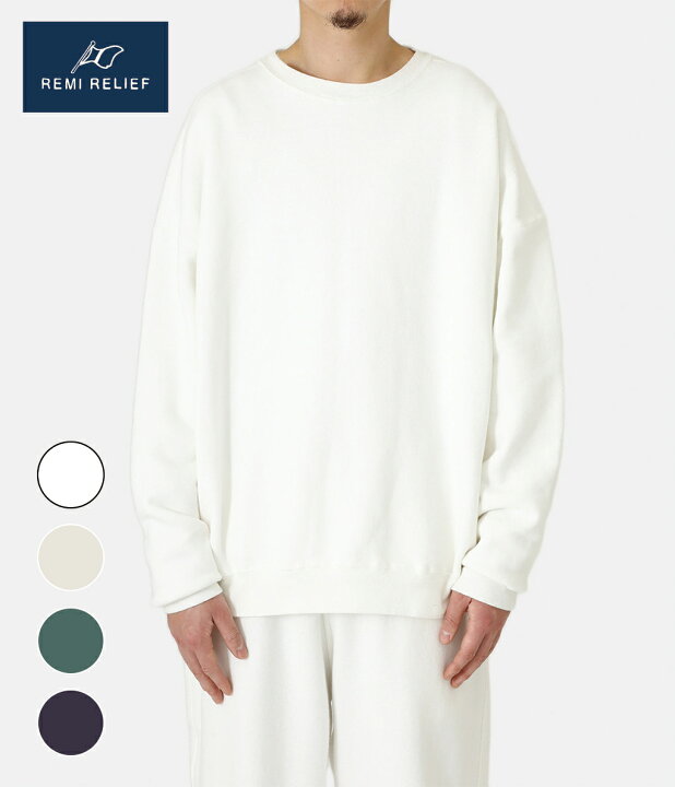 送料無料 REMI RELIEF NAVY LABEL 起毛裏毛クルー 全4色 RN22293234AK STD REA D