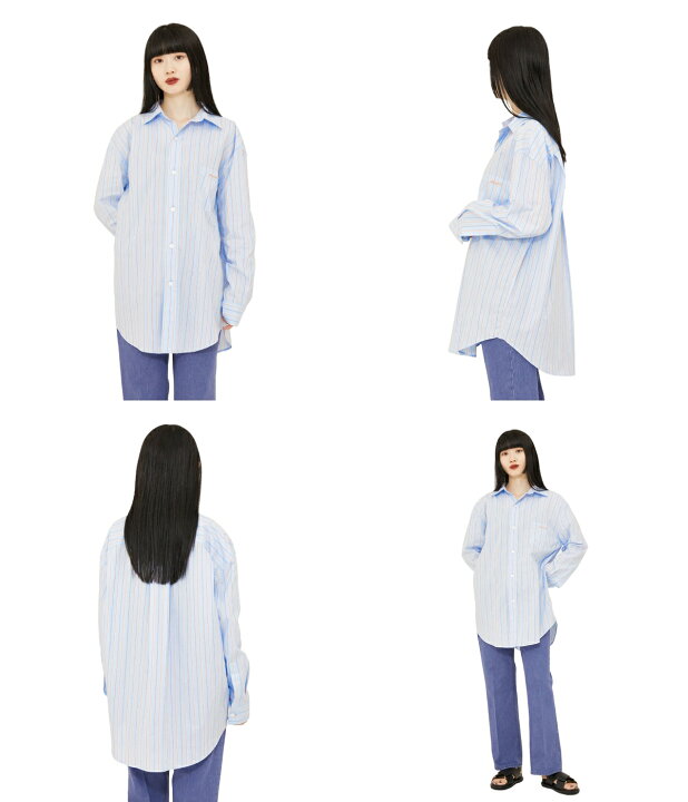MARNI マルニ23ss アイリスブルーストライプシャツ - ドレスシャツ 