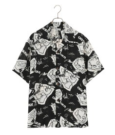 SUN SURF / サンサーフ : “SHOWING HAWAIIAN ISLAND” S/S RAYON HAWAIIAN SHIRT : アロハシャツ シャツ 半袖シャツ 総柄シャツ メンズ ネイビー レーヨン フィラメントレーヨン 抜染プリント ヴィンテージ : SS39012【STD】