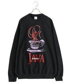 【SALE】VETEMENTS / ヴェトモン : JAVA EMBROIDERD MOLLETON SWEATSHIRT : ジャバ スウェット ブラック コットンポリエステル オーバーサイズ ドロップショルダー ルーズバランス : UE54CW100B【RIP】