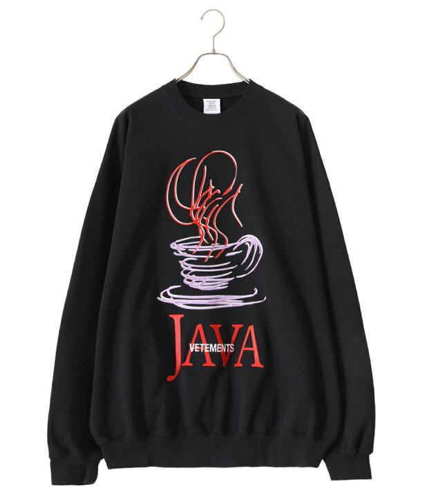 楽天市場】[SALE]VETEMENTS : JAVA EMBROIDERD MOLLETON SWEATSHIRT  
