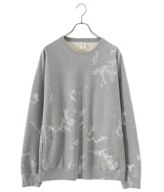 GOLD / ゴールド : LOOPWHEEL SWEAT CREW NECK SHIRT UNEVEN DYED /全2色 : ループウィールスウェットクルーネックシャツ オーガニック米綿 セットアップ メンズ : 23B-GL69227【MUS】【WIS】