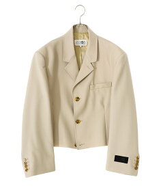 MM6 Maison Margiela / エムエムシックス メゾンマルジェラ : 【レディース】JACKET : ジャケット ストーン イタリア シンプル オーバーサイズ カットオフ メンズライク シャープ ボックスシルエット : S62BN0083-S78357【ANN】